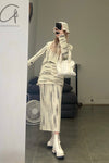SWAYING/KNIT coarse wool gradient pullover SW22AW1T71 white/black brown